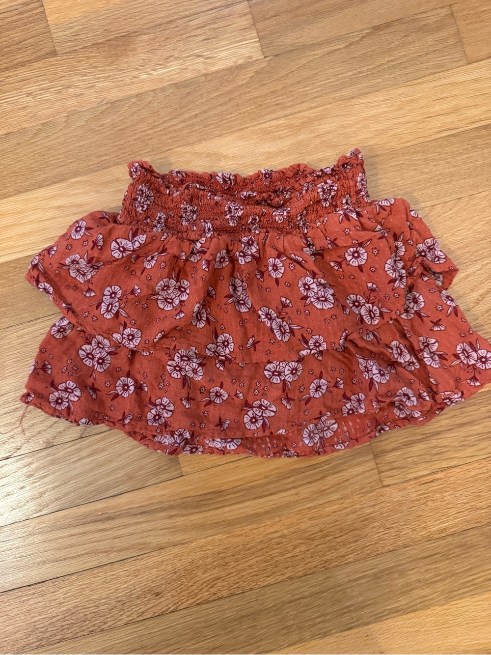 Cat & Jack Rust Floral Two-Tiered Skirt